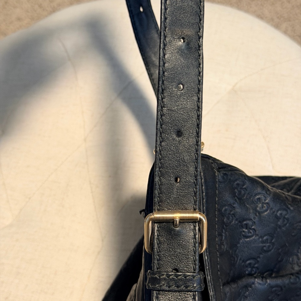 Gucci Sukey Guccissima Black Leather Shoulder Bag - Picture 11 of 14